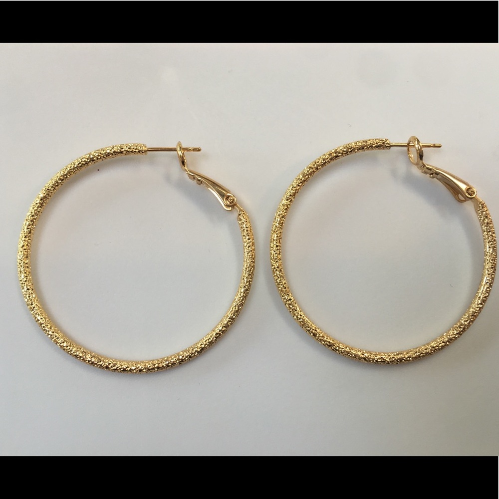 Matte Gold Hoops